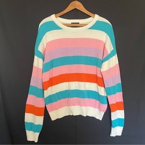 Lumiere S Striped Sweater | Retro Colored Stripes Cotton Blend